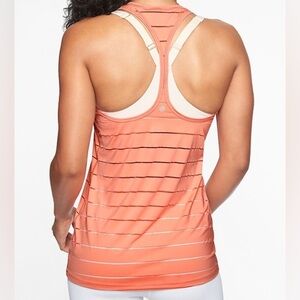 Athleta Stripe Mesh High Neck Chi Tank Top